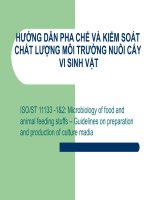 HƯỚNG DẪN PHA CHẾ VÀ KIỂM SOÁT CHẤT LƯỢNG MÔI TRƯỜNG NUÔI CẤY VI SINH VẬT