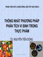 THỐNG NHẤT PHƯƠNG PHÁP PHÂN TÍCH VI SINH TRONG THỰC PHẨM