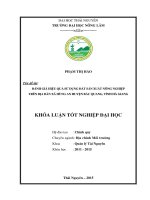 Đánh giá hiệu quả sử dụng đất sản xuất nông nghiệp trên địa bàn xã hùng an, huyện bắc quang, tỉnh hà giang