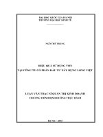 Hiệu quả sử dụng vốn tại công ty cổ phần đầu tư xây dựng long việt luận văn ths  kinh doanh và quản lý 