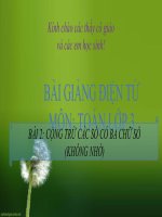 Giáo án điện tử Cộng trừ 3 chữ số