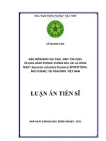Đặc điểm sinh vật học, sinh thái học và khả năng phòng chống sâu ăn lá hồng ngọt Hypocala subsatura Guenee (Lepidoptera- Noctuidae) tại Hòa Bình, Việt Nam