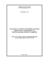 Ứng dụng lý thuyết thẻ điểm cân bằng trong quản trị đại học tại trường đại học kinh tế   ĐHQGHN  luận văn ths  kinh doanh và quản lý 
