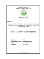 Đánh giá công tác cấp giấy chứng nhận quyền sử dụng đất xã tức tranh, huyện phú lương, tỉnh thái nguyên giai đoạn 2012-2014