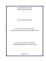 Quản lý thuế thu nhập cá nhân trên địa bàn quận đống đa, thành phố hà nội  luận văn ths 