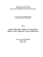 Phần mềm ước luwọng giá trị phần mềm và thu nhệp yêu cầu người dùng 