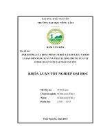 Ảnh hưởng của khẩu phần có bột lá keo giậu và bột lá sắn đến năng suất và chất lượng trứng của vịt super meat nuôi tại thái nguyên 
