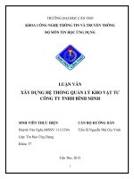 xây dựng hệ thống quản lý kho vật tƣ công ty tnhh bình minh 