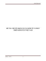 CHUYỂN DỊCH CƠ CẤU KINH TẾ VÀ PHÁT TRIỂN KINH TẾ Ở VIỆT NAM