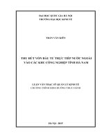 Thu hút vốn đầu tư trực tiếp nước ngoài vào các khu công nghiệp tỉnh hà nam luận văn ths 