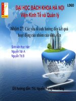 Các yếu tố ảnh hưởng đến kết quả hoạt động của nhóm của sinh viên
