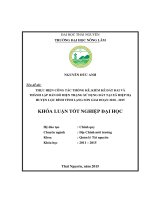 Thực hiện công tác thống kê, kiểm kê đất đai và thành lập bản đồ hiện trạng sử dụng đất tại xã hiệp hạ huyện lộc bình tỉnh lạng sơn giai đoạn 2010 – 2015 