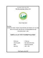 Đánh giá thực trạng thị trường bất động sản tại thị trấn Tây Đẳng, huyện Ba Vì, thành phố Hà Nội giai đoạn 2010 2014