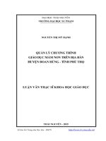 Quản lý chương trình giáo dục mầm non trên địa bàn huyện Đoan Hùng, tỉnh Phú Thọ