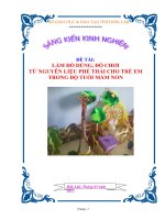 LÀM ĐỒ DÙNG, ĐỒ CHƠI TỪ NGUYÊN LIỆU PHẾ THẢI CHO TRẺ EM TRONG ĐỘ TUỔI MẦM NON