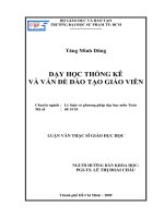 DẠY HỌC THỐNG KÊ  VÀ VẤN ĐỀ ĐÀO TẠO GIÁO VIÊN -Lý luận và phương pháp dạy học môn Toán