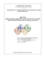 THIẾT KẾ BẢNG TRỌNG SỐ VÀ ĐỀ THI THỬ TỐT NGHIỆP THPT MÔN HOÁ HỌC LỚP 12 (Chương trình chuẩn)