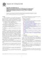 Standard Test Methods forPitting and Crevice Corrosion Resistance of StainlessSteels and Related Alloys by Use of Ferric ChlorideSolution