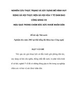 tóm tắt NGHIÊN cứu THỰC TRẠNG và xây DỰNG mô HÌNH HUY ĐỘNG xã hội THỰC HIỆN xã hội hóa y tế đảm bảo CÔNG BẰNG và