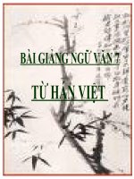 Bài giảng ngữ văn 7 bài 5 từ hán việt 8 