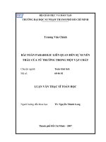 BÀI TOÁN PARABOLIC LIÊN QUAN ĐẾN SỰ XUYẾN THẤU CỦA TỪ TRƯỜNG TRONG MỘT VẬT CHẤT