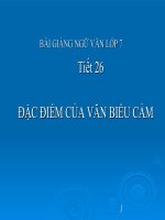 Bài giảng ngữ văn 7 bài 6 đặc điểm của văn bản biểu cảm 