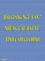 Bài giảng ngữ văn 7 bài 3 ca dao, dân ca những câu hát về tình cảm gia đình 4 