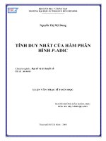TÍNH DUY NHẤT CỦA HÀM PHÂN HÌNH P-ADIC Chuyên ngành : Đại số và lý thuyết số