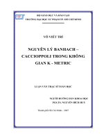 NGUYÊN LÝ BANHACH – CACCIOPPOLI TRONG KHÔNG GIAN K - METRIC LUẬN VĂN THẠC SĨ TOÁN HỌC