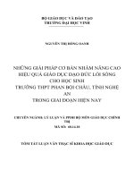 NHỮNG GIẢI PHÁP CƠ BẢN NHẰM NÂNG CAOHIỆU QUẢ GIÁO DỤC ĐẠO ĐỨC LỐI SỐNG CHO HỌC SINH TRƯỜNG THPT PHAN BỘI CHÂU, TỈNH NGHỆ AN TRONG GIAI ĐOẠN HIỆN NAY