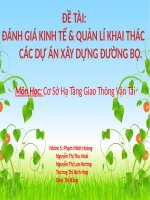 đánh giá kinh tế và quản lý khai thác CSHT đường bộ