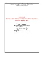 PHÁT HUY TÍNH TÍCH CỰC CỦA HỌC SINH TRONG GIẢNG DẠY MÔN SINH HỌC BẬC TRUNG HỌC CƠ SỞ