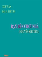 Bài giảng ngữ văn 7 bài 8 bạn đến chơi nhà 2 