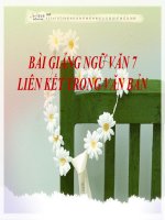 Bài giảng ngữ văn 7 bài 1 liên kết trong văn bản 2 