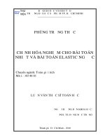 CHỈNH HÓA NGHIỆM CHO BÀI TOÁN NHIỆT VÀ BÀI TOÁN ELASTIC NGƯỢC