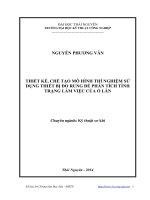 Thiết kế, chế tạo mô hình thí nghiệm sử dụng thiết bị đo rung để phân tích tình trạng làm việc của ổ lăn 