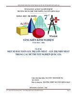 MỘT SỐ BÀI TOÁN GIÁ TRỊ LỚN NHẤT  GIÁ TRỊ NHỎ NHẤT TRONG CÁC ĐỀ THI TỐ NGHIỆP THPT QUỐC GIA