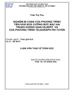 NGHIỆM BỊ CHẶN CỦA PHƯƠNG TRÌNH  TIẾN HOÁ NỬA CƯỠNG BỨC BẬC HAI  TRONG KHÔNG GIAN HILBERT  VÀ  CỦA PHƯƠNG TRÌNH TELEGRAPH PHI TUYẾN - Toán giải tích 