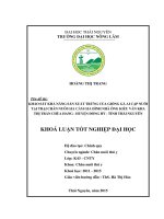 Khảo sát khả năng sản xuất trứng của giống gà Ai Cập nuôi tại trại chăn nuôi gia cầm gia đình nhà ông Kiều Văn Kha thị trấn Chùa Hang - huyện Đồng Hỷ - tỉnh Thái Nguyên