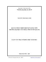 Quản lí phát triển đội ngũ giảng viên trường Đại học Tân Trào, tỉnh Tuyên Quang