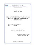GIẢI QUYẾT MỘT BÀI TOÁN ĐẶT RA KHI TÌM HIỂU SÂU VỀ ĐỊNH LÝ FROBENIUS