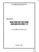 hoàn thiện về quy chế trong giám định bảo hiểm y tế