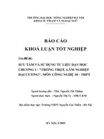SƯU TẦM VÀ SỬ DỤNG TƯ LIỆU DẠY HỌC CHƯƠNG 1 - "TRỒNG TRỌT, LÂM NGHIỆP ĐẠI CƯƠNG", MÔN CÔNG NGHỆ 10 - THPT
