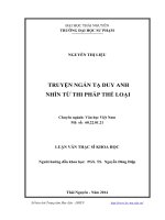 Truyện ngắn Tạ Duy Anh nhìn từ thi pháp thể loại