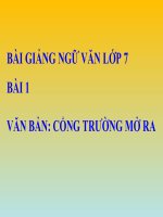 Bài giảng ngữ văn 7 bài 1 cổng trường mở ra 5 