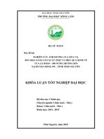 Nghiên cứu ảnh hưởng của mùa vụ đến sức sản xuất thịt và hiệu quả kinh tế của gà Ross - 508 nuôi chuồng kín tại huyện Đồng Hỷ –tỉnh Thái Nguyên