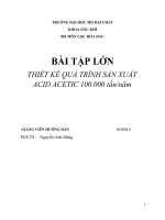 Bài tập lớn thiết kế quá trình sản xuất acid acetic 100 000 tấnnăm