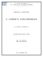 NỬA NHÓM TIẾN HÓA FREDHOLM LUẬN VĂN THẠC SĨ TOÁN HỌC CHUYÊN NGÀNH TOÁN GIẢI TÍCH