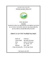 Đánh giá công tác bồi thường giải phóng mặt bằng dự án nâng cấp đường Việt Bắc, địa phận phường Quang Trung, thành phố Thái Nguyên