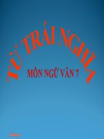 Bài giảng ngữ văn 7 bài 10 từ trái nghĩa 13 